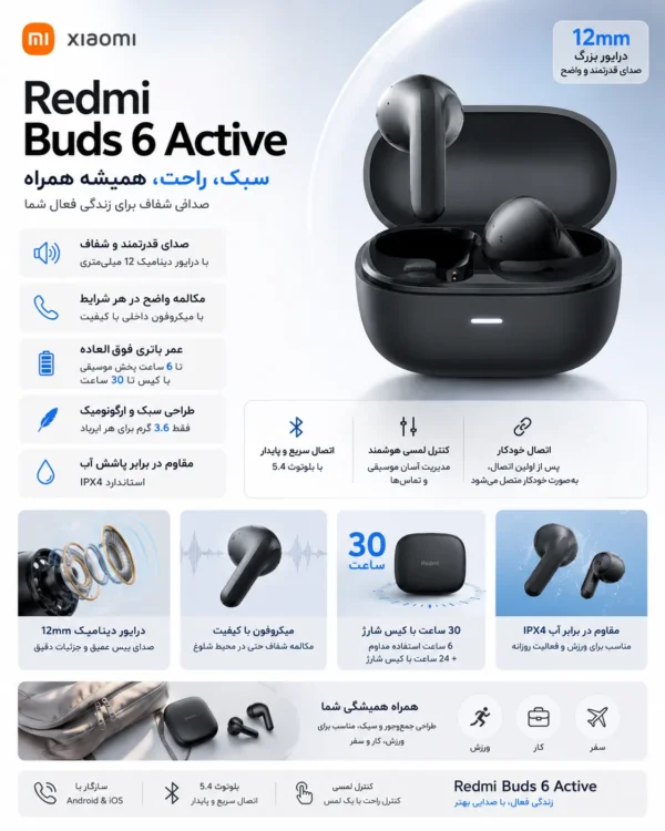 ایرپاد  XIAOMI REDMI BUDS 6 ACTIVE